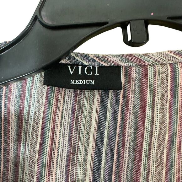 VICI Women's Multicolor Striped Knotted Twist Front Dress - Picture 6 of 12